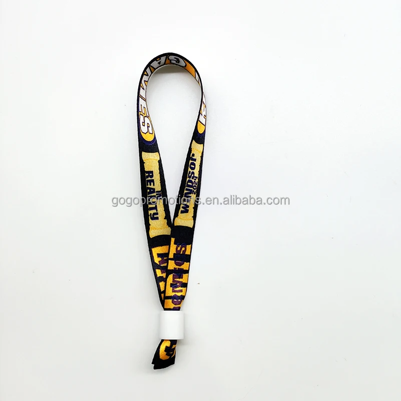 Factory promotional materials and gifts with custom logo fabric ribbon bracelet Exhibition admission identification wrist strap