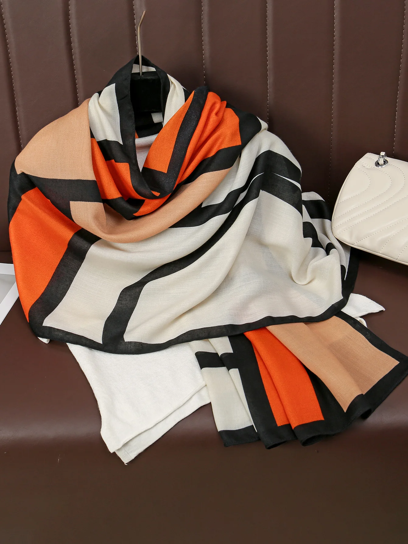 Fashion Long Scarves Assorted Color Hijab Headscarf Muslim Women Geometric Printed Scarf Shawl