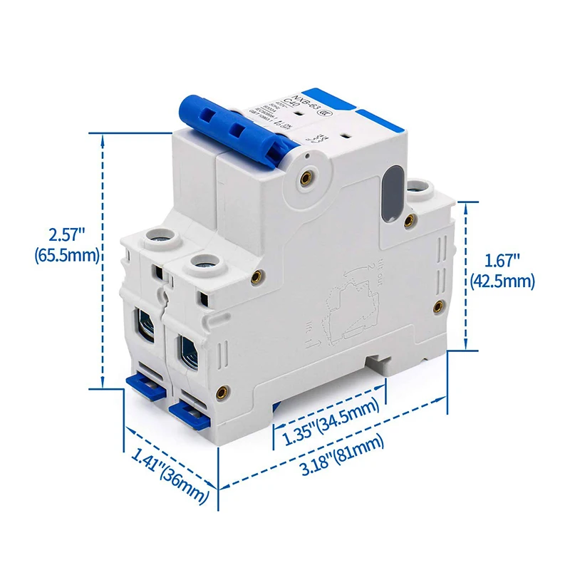 CHINT NXB-63 2P 63A MCB Circuit Breaker Chint MCB MCCB Disjoncteur Double Pole 63A 100A MCB 2P 32A Breaker NB1 NB7