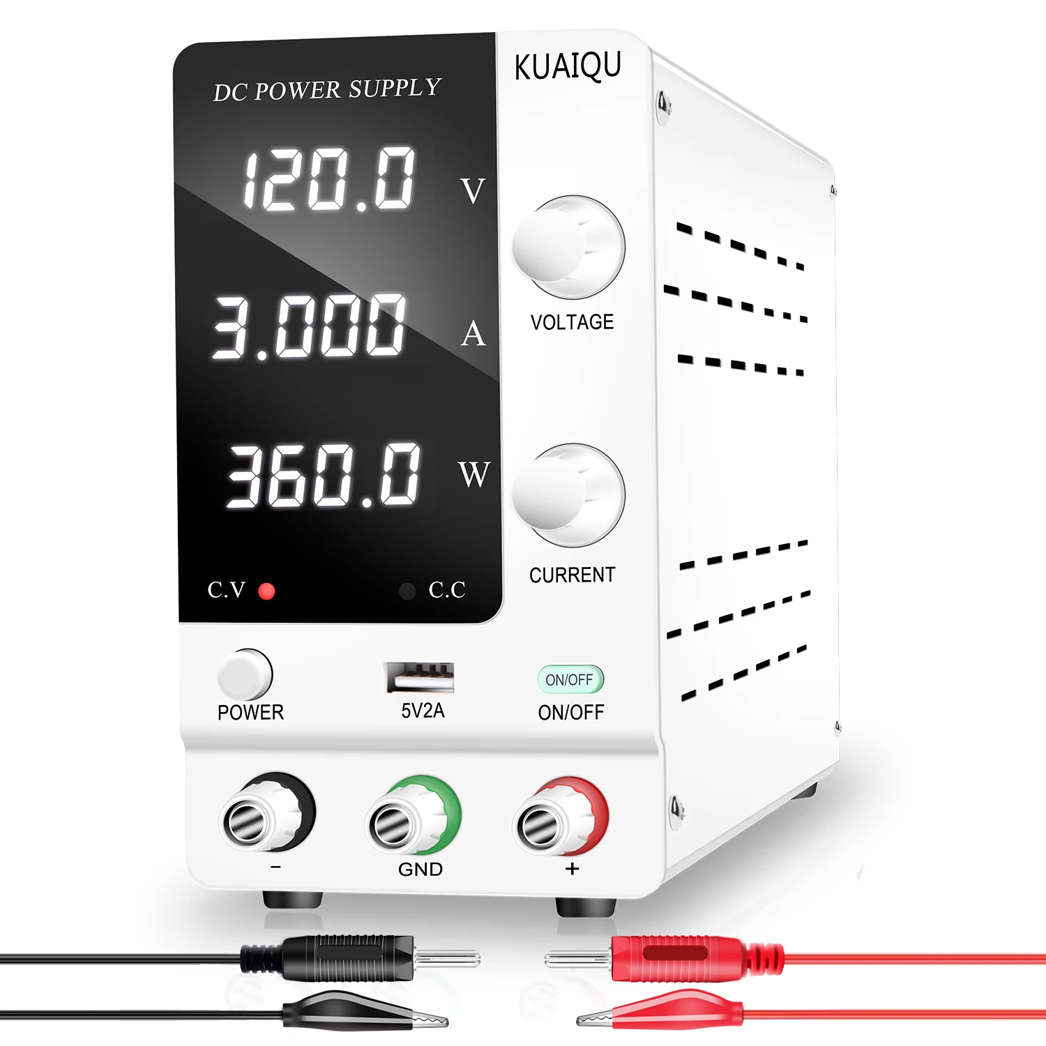KUAIQU 120V 3A Variable DC Power Supply Switching Power Supply for  Cell Phone Maintenance Circuit Aging Test SPPS-C1203