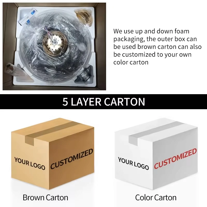 ceiling fan 42 inch hidden blades remote control crystal large Chandeliers Pendant Lights LED ceiling fan with light