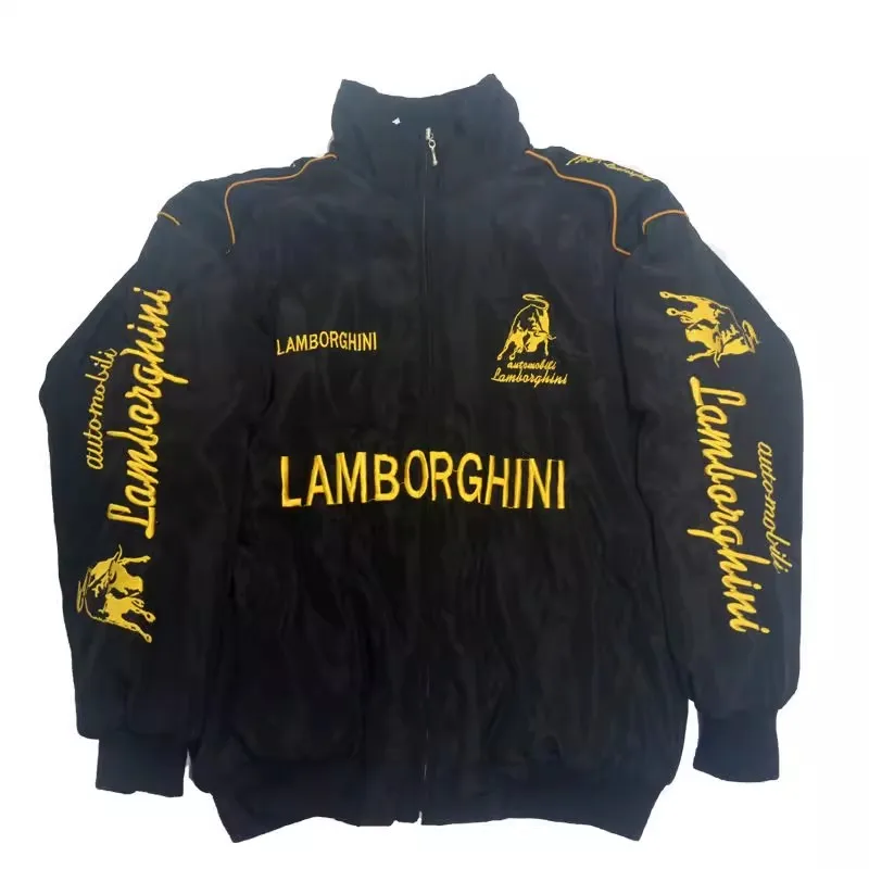 Embroidery Riding Suit Men American Race Car s Motorcycle Coat Loose Casual Cotton Quilted Clothes Racing F1 Jacket
