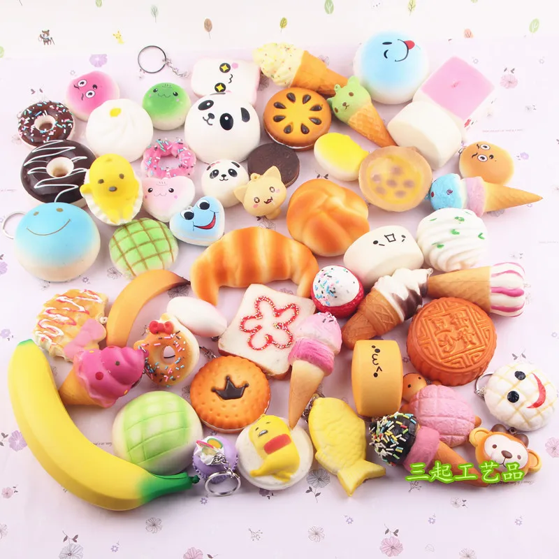 10pcs 20pcs HOT Selling Kawaii  Squishy Keychain Blind Box Toys Lucky Bag
