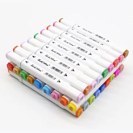 Color Art Markers Set Dual Headed Sketch Oily Alcohol Based Markers Marker Pen Permanent for Animation Manga Drawing Paper