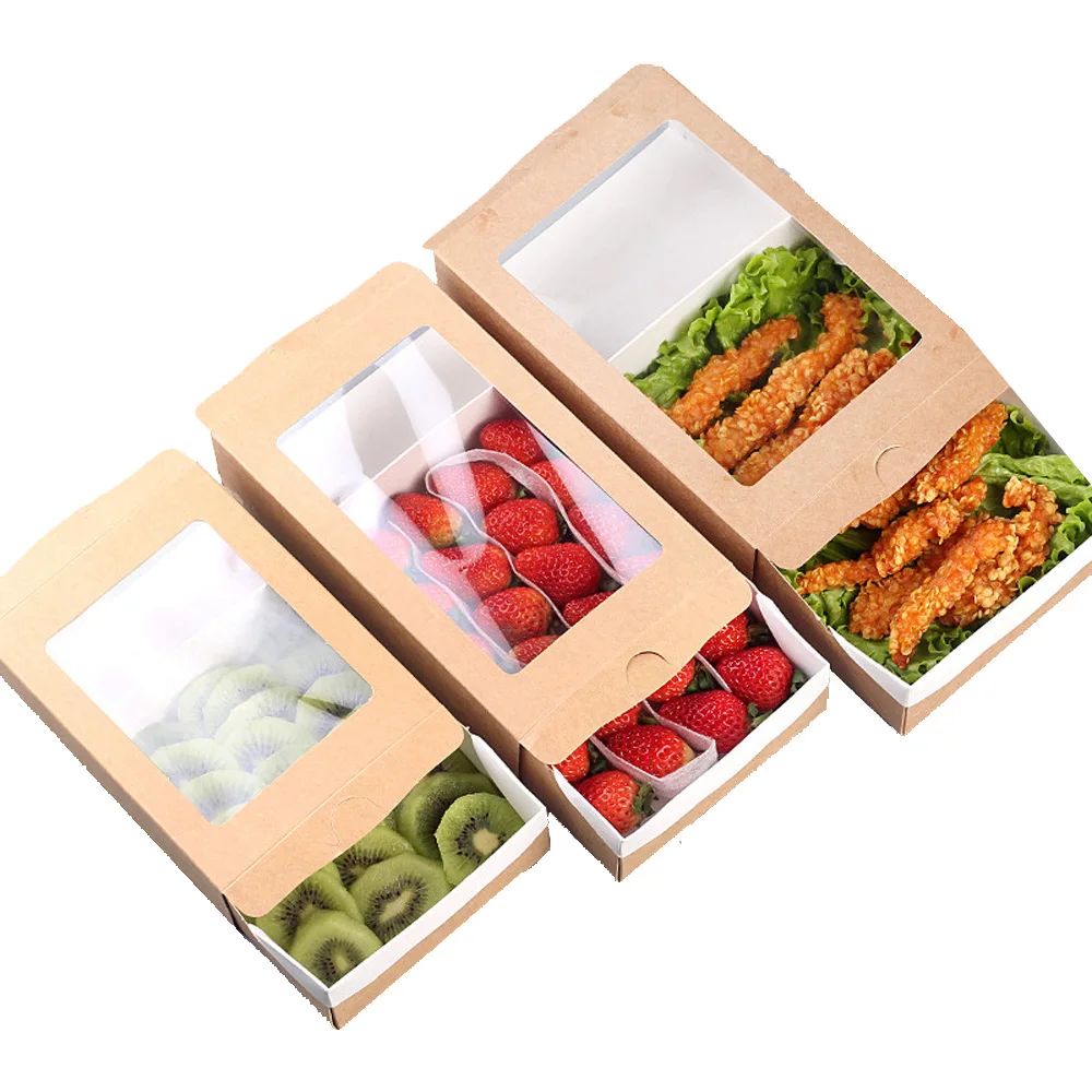 High Quality Fried Chicken Strawberry Fruit Vegetable Packaging Kraft Paper Slide Box for Food