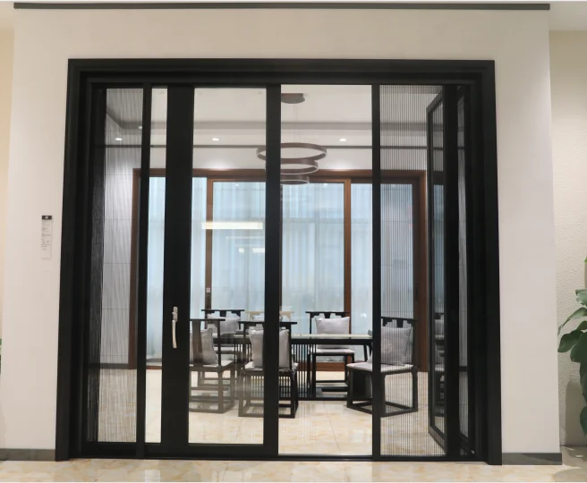 
expandable exterior vertical bi-folding doors with retractable screen china supplier 