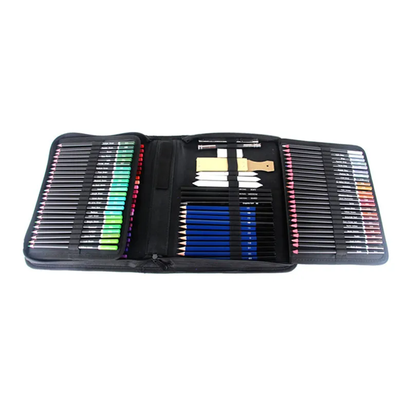LISI Customized 145pcs Professional Drawing Sketch Pencil Set Wooden Charcoal Pencil Sketching Set For Sketch and Draw
