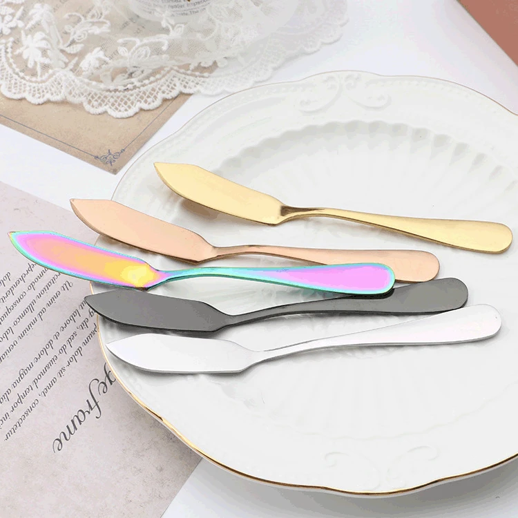 Недорогой цветной нож для масла из нержавеющей стали разбрасыватель масла нож для завтрака хлеба