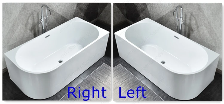 Custom Size Soaking Bath Tubs 1500mm Single Ended Acrylic Freestanding White Easy Clean Corner Bathtub for Malaysia