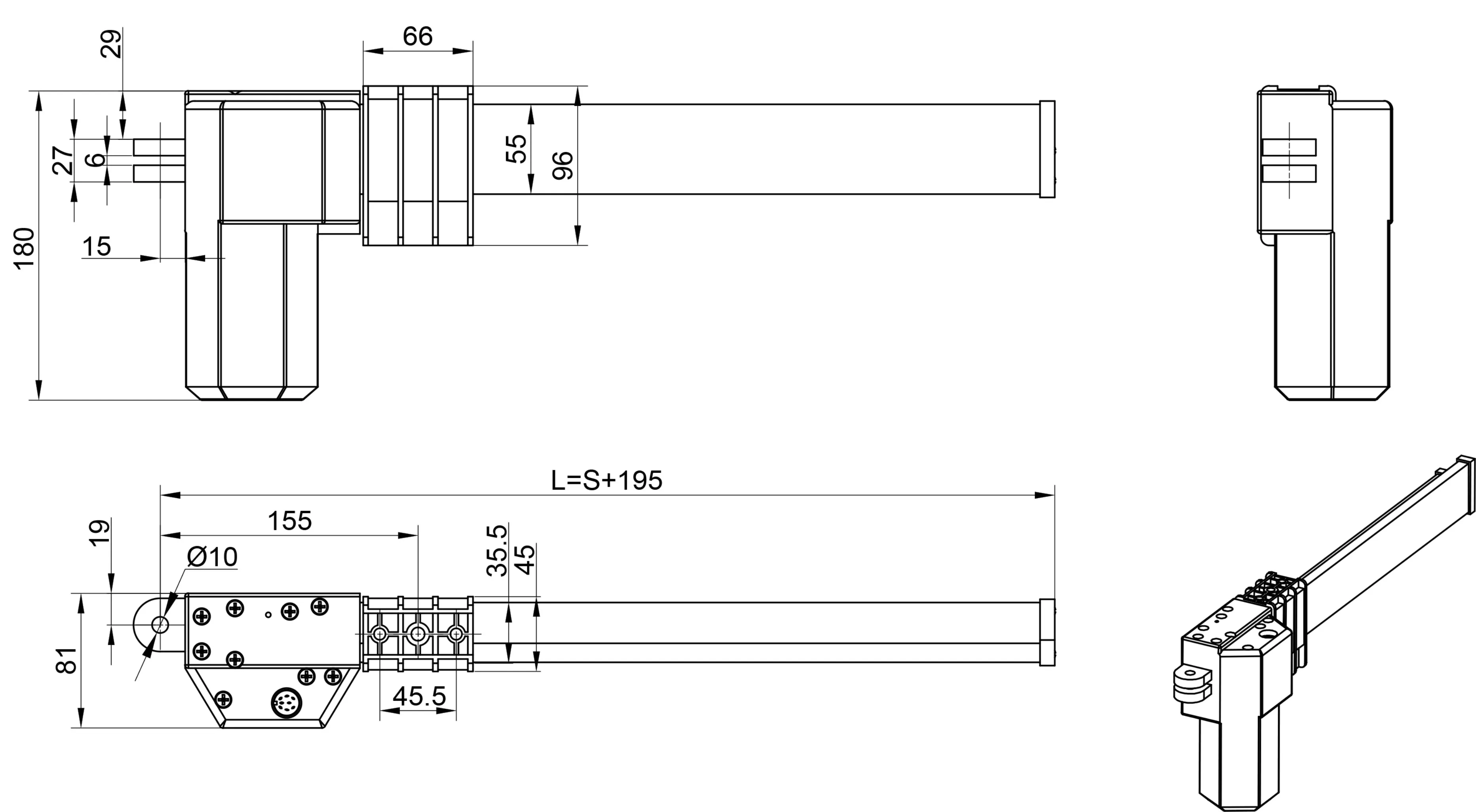 dual linear actuator linear actuator for opening ventilation louvers