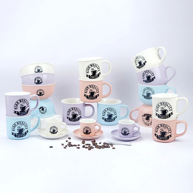 European style wholesale custom logo OEM ceramic coffee mugs hand painted porcelain cups