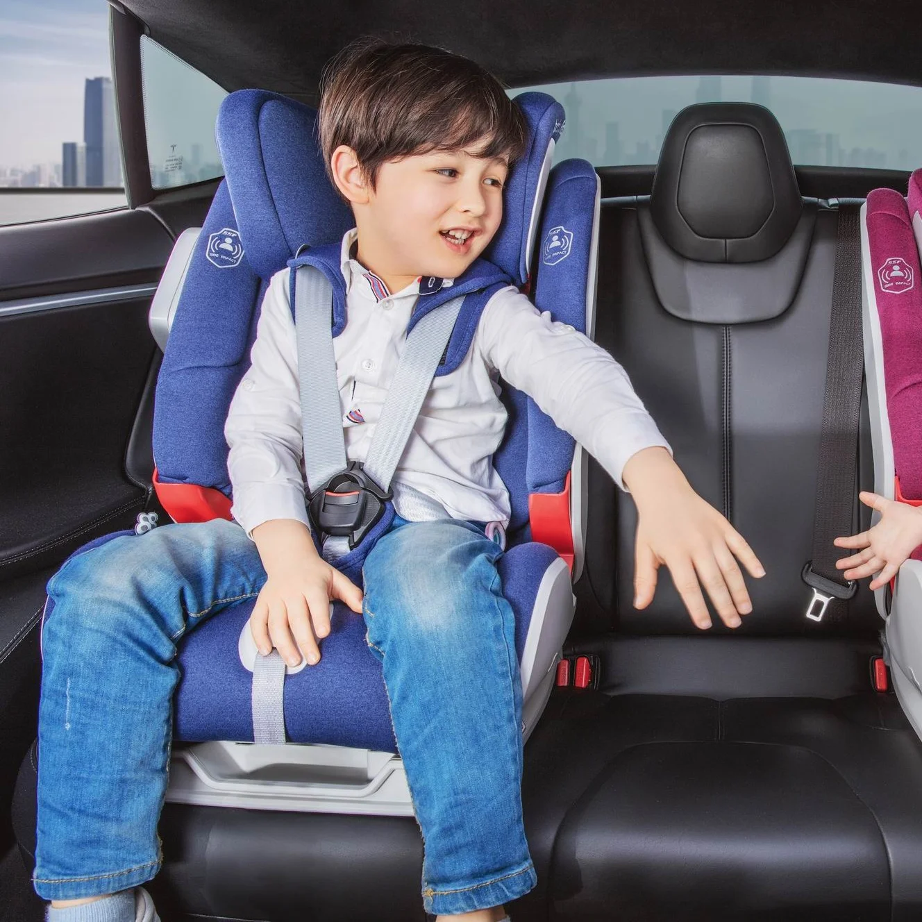 
5 point harness black group I+II+III with isofix adjustable headrest baby car seats R501B 