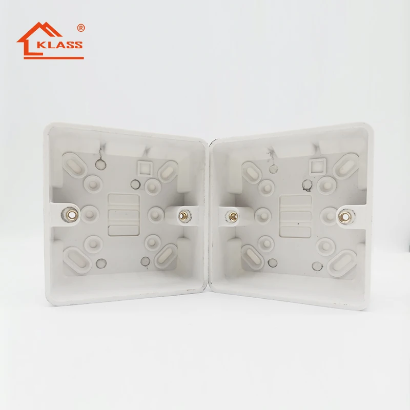 Factory price PVC surface white/black/ red color 86 type switch socket one gang bottom box junction box