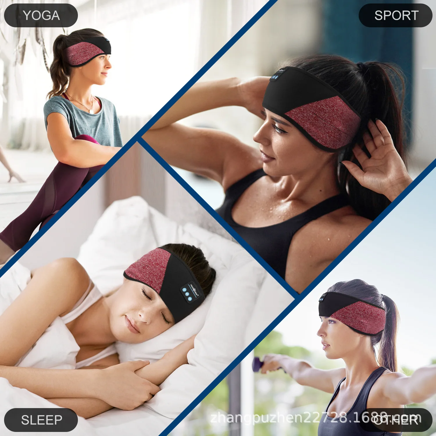New Design Wireless Bluetooth Fitness Sport Headband Elastic Removable Bluetooth Headphones Sleeping Head Band