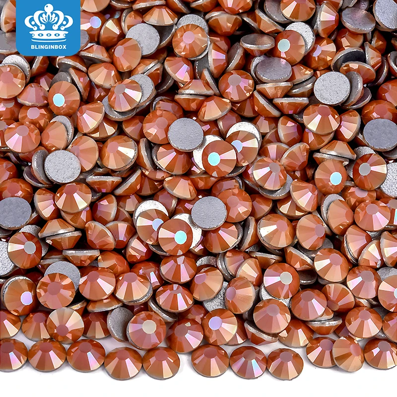 Blinginbox SS6-SS30 Porcelain white Non Hot Fix Rhinestones Flatback Strass Nail Crystal For Bags Shoes Garment Phone DIY Nail