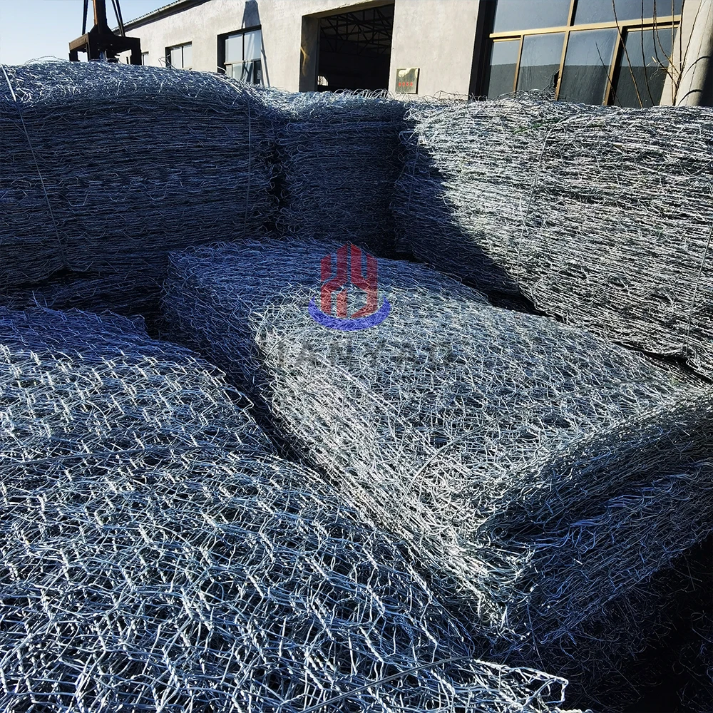 Auto Machine Woven Hexagonal Galvanized / PVC Coated 4 x 1 x 1 Stone Basket Gabion Box For Wire Fencing