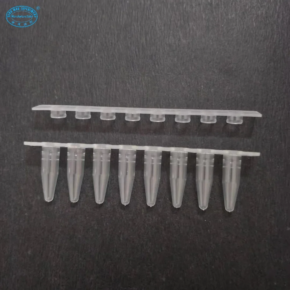 Factory Direct Supply Pcr Tube Lab Disposable Plastic 0.1ml 8 Strips Pcr Tube