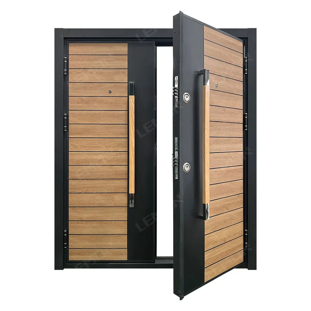 Turkish Metal Security Door Residential Luxury Entrance Internal Double Wooden Steel Armoured Security Turkish Door