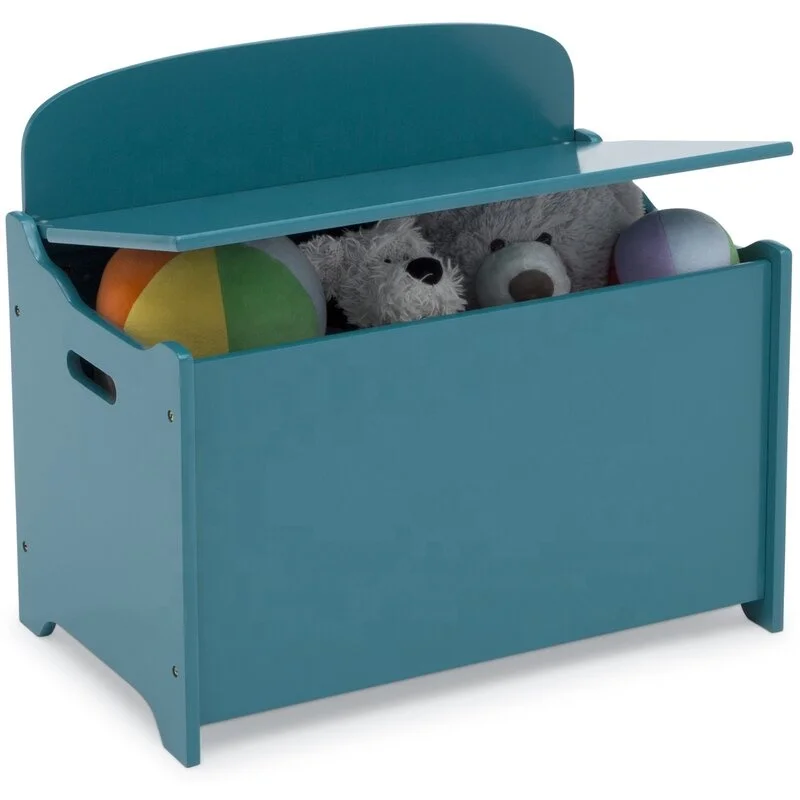 
Tofffy &Friends children wood toy chest storage box in solid color 