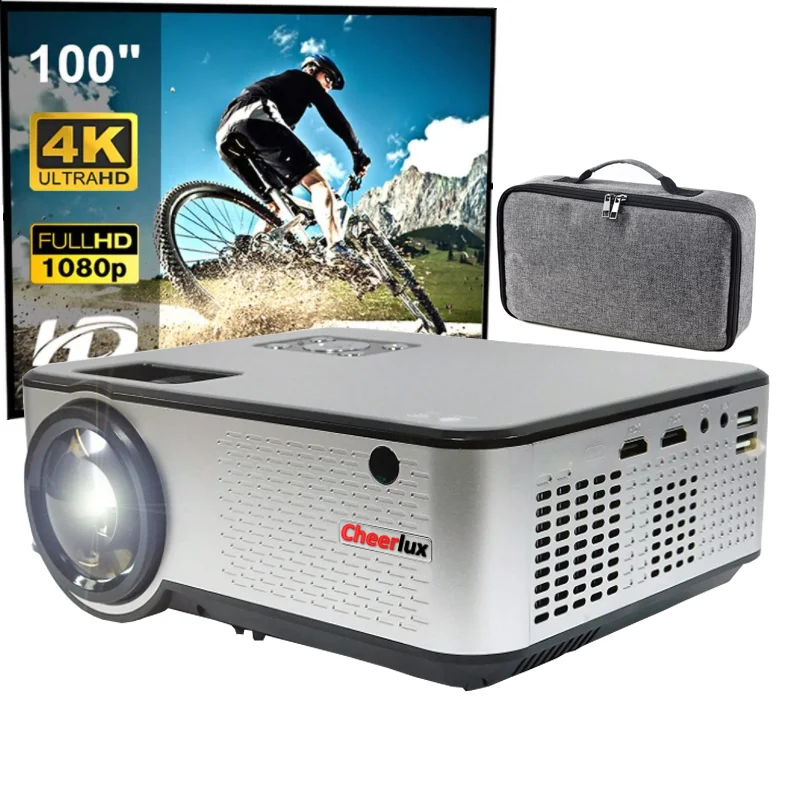 Smart WiFi Portable LCD Projector 1280x720 HD Led Mobile Phone Proyector Video Home Cinema Beamer with Screen Handle bag