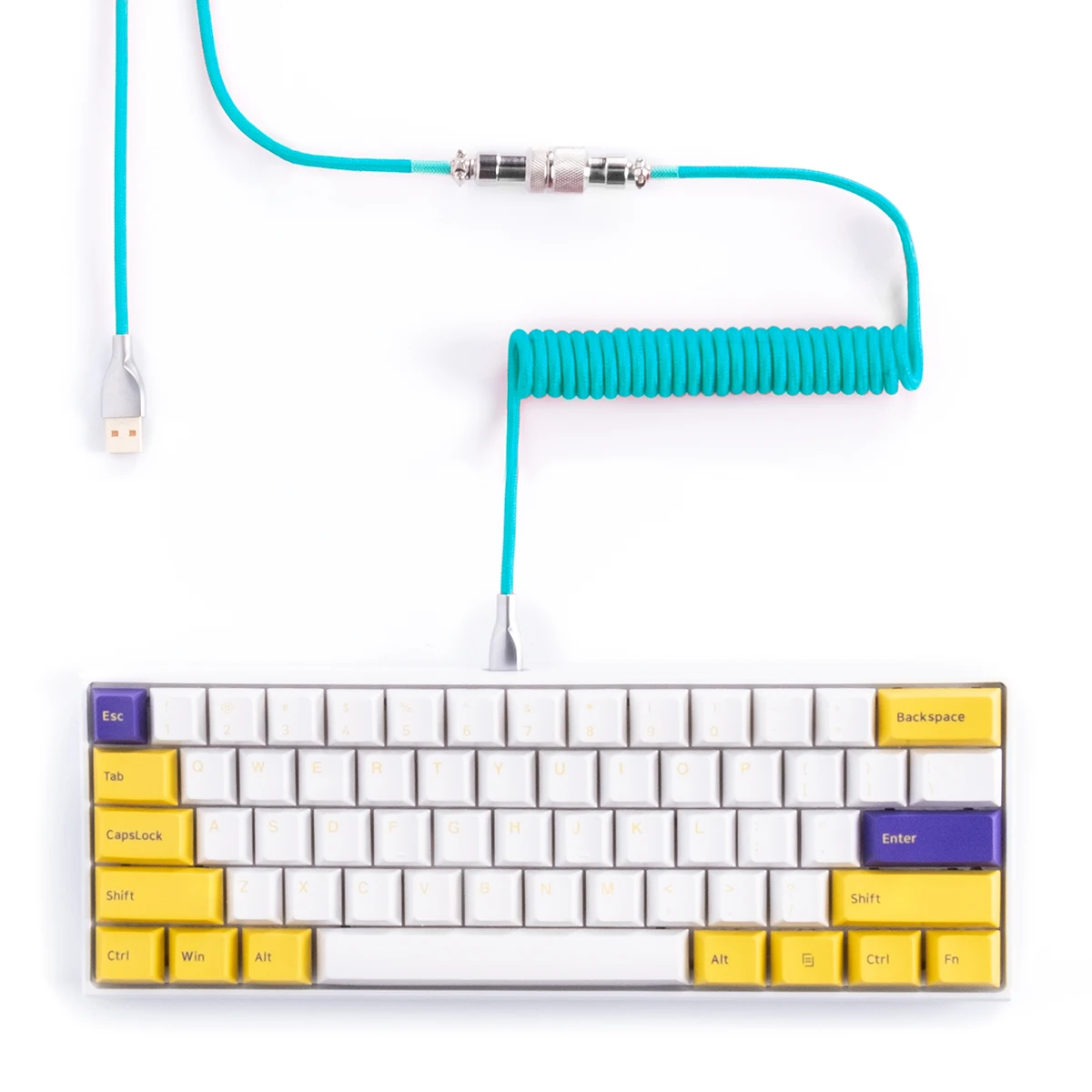 USB C to A Cable CableCreation Coiled USB to USB C Custom Mechanical Keyboard Coiled Data Cable