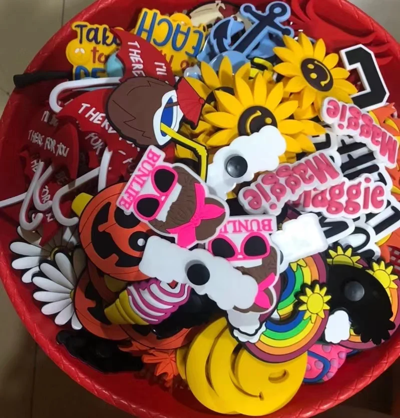 Custom logo bogg bag accessories silicone Handbag bogg tote bag Insert charms accessories for silicone beach bags