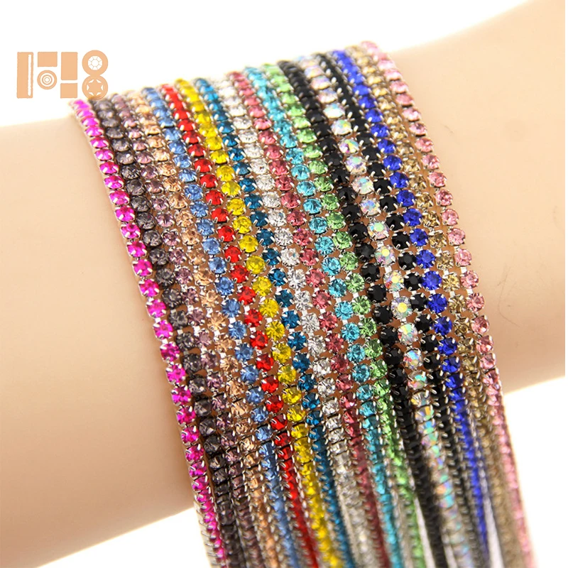 Silver Crystal Claw Chain 3MM Rhinestone Cup Chain Rhinestone Diamond Chain Trimming