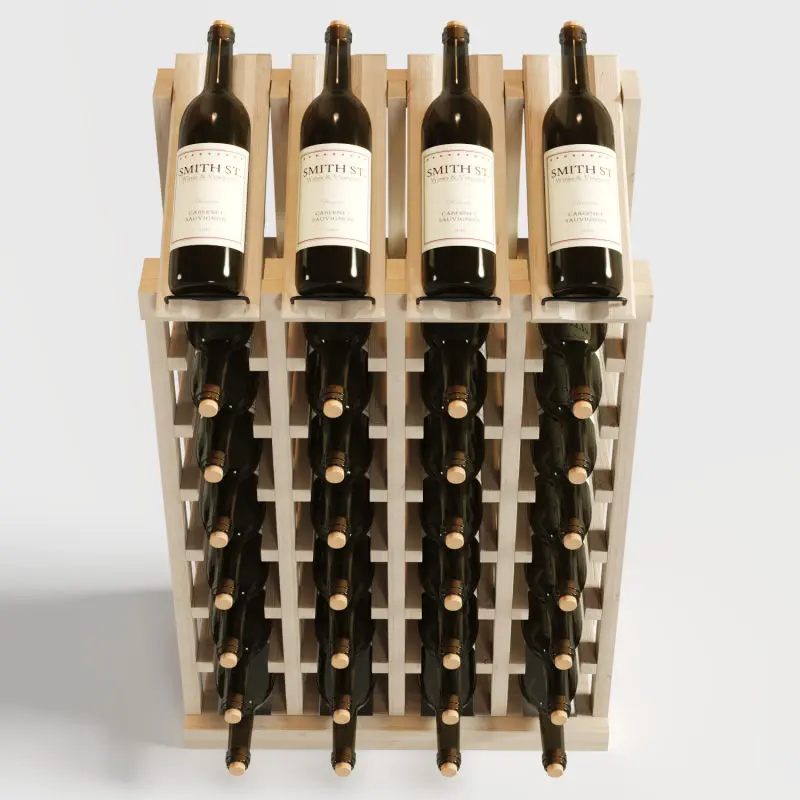 Pine wine rack 32 bottles modular wine rack 8-layer solid wood wine bottle rack