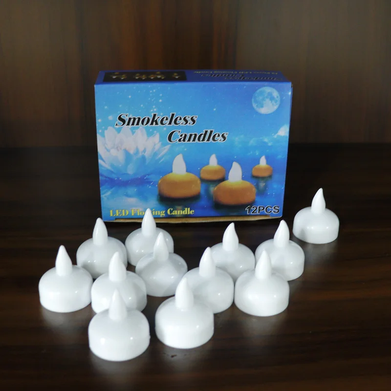 Battery Operated Smokeless Velas Led Candles Flameless Waterproof Water Floating