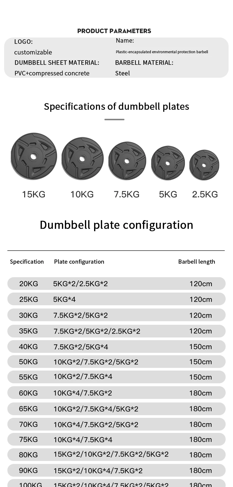 Wholesale Gym Equipment Heavy Duty Weightlifting Barbell Set