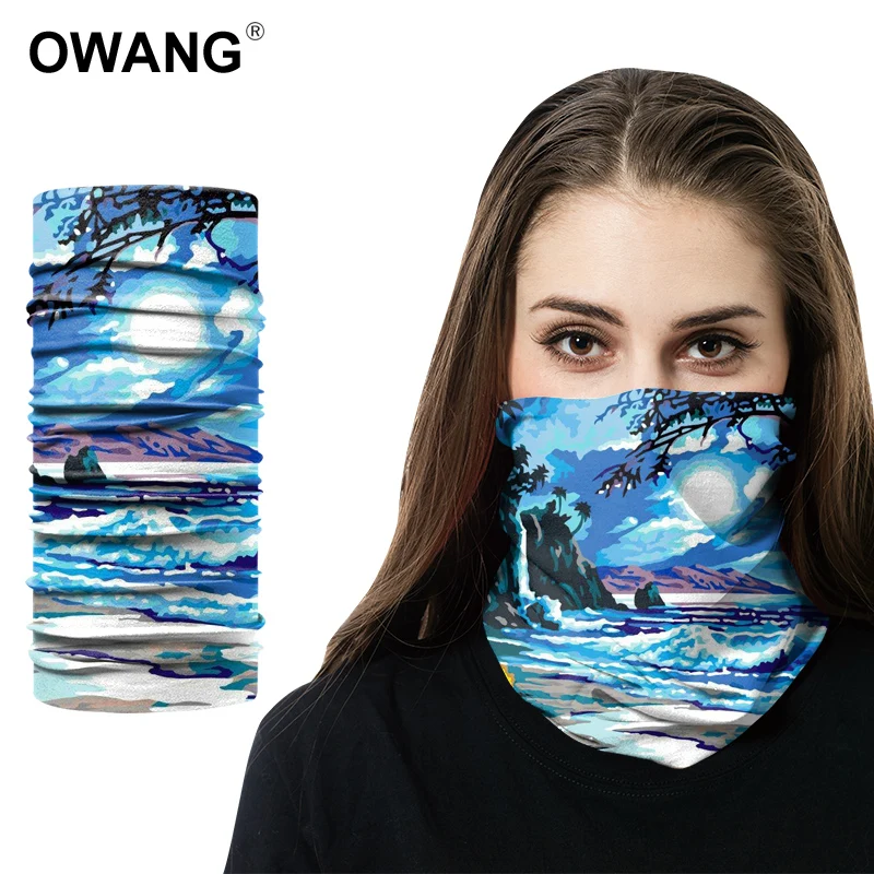 
multifunctional polyester scarf wholesale custom skull black bandana 