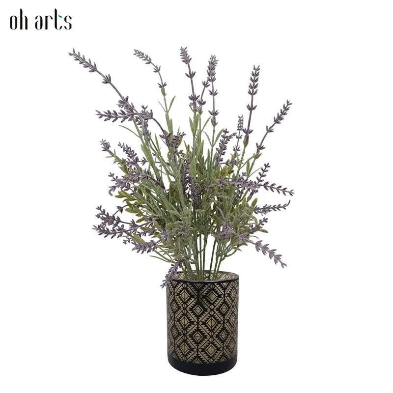 Hot Artificial Flowers High Quality Decorative lavender Flowers Faux Long Stem Lavender Flower For Outdoor Indoor Decoration