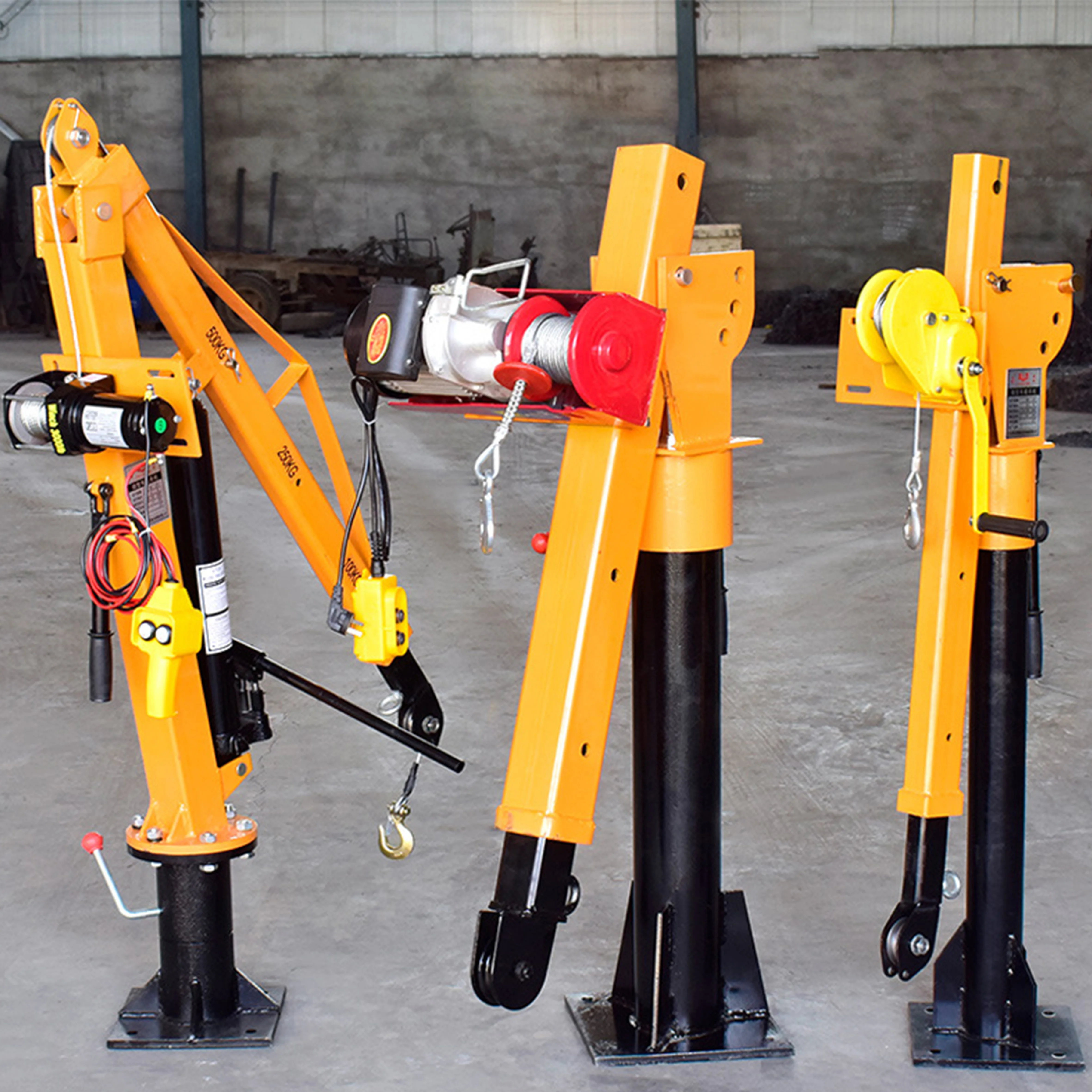 HAOY Hydraulic Pickup Engine Hoist Machine 800 Kg Folding Arm New Manipulator Truck Mounted Jib Cranes