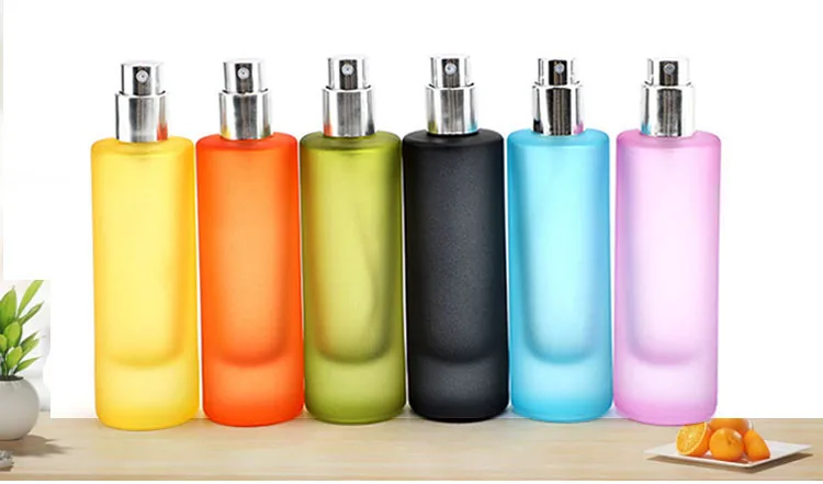 luxury perfume bottle for women frosted 30ml custom screw cap multiple colour perfume glass bottle for packaging
