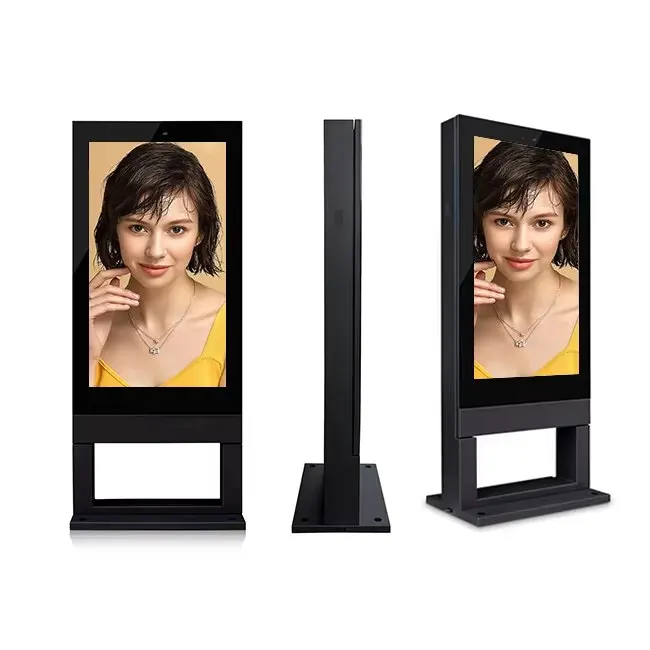 Waterpoof Outdoor LCD Monitor Digital 55 Inch 2500 Nits  Bus Stop Signage Digital Outdoor Advertising Equipment