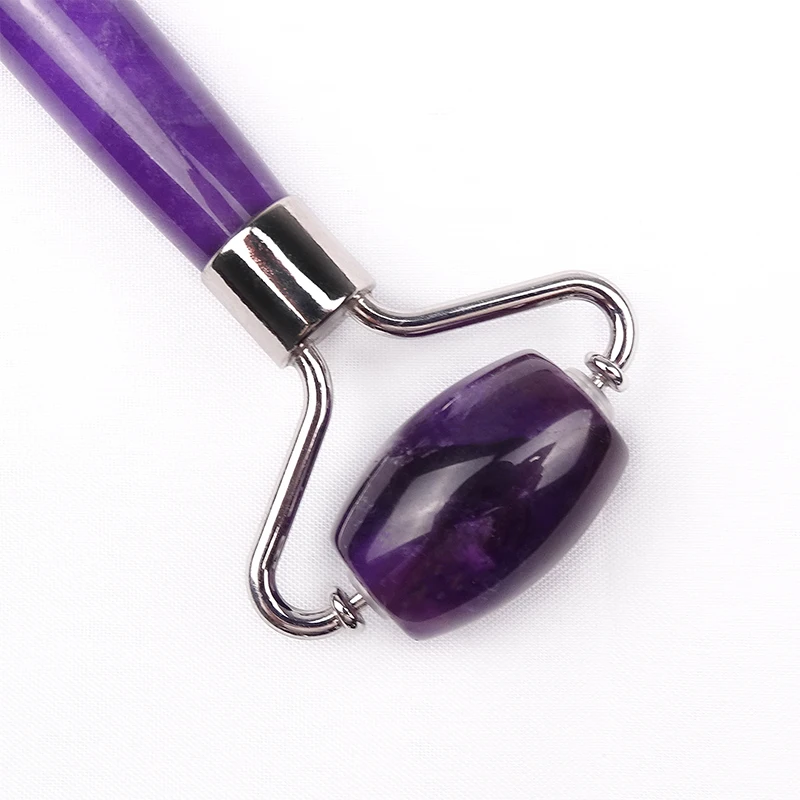 Hot sell natural Jade roller set anti-aging jade roller massage amethyst face roller gua sha kit