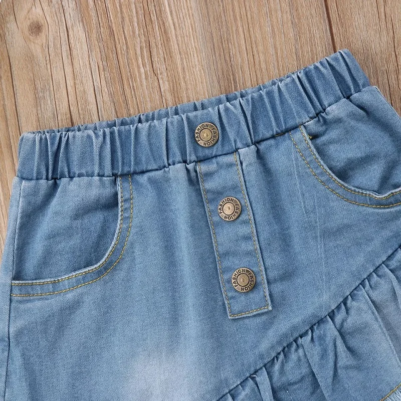 2025 Wholesale High Quality Spring Autumn Summer Season Little Kid Girl Mini Irregular Jeans Skirt