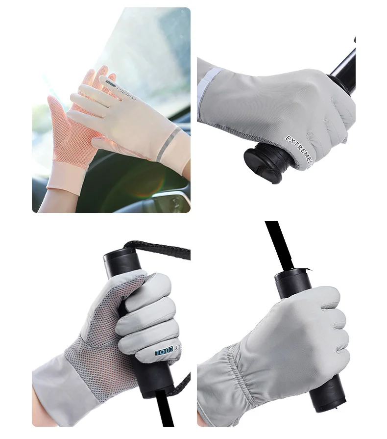 UV Resistant Gloves Women UV Protection Touchscreen Driving Cotton Riding Mittens Breathable Sunblock Full Finger Gloves