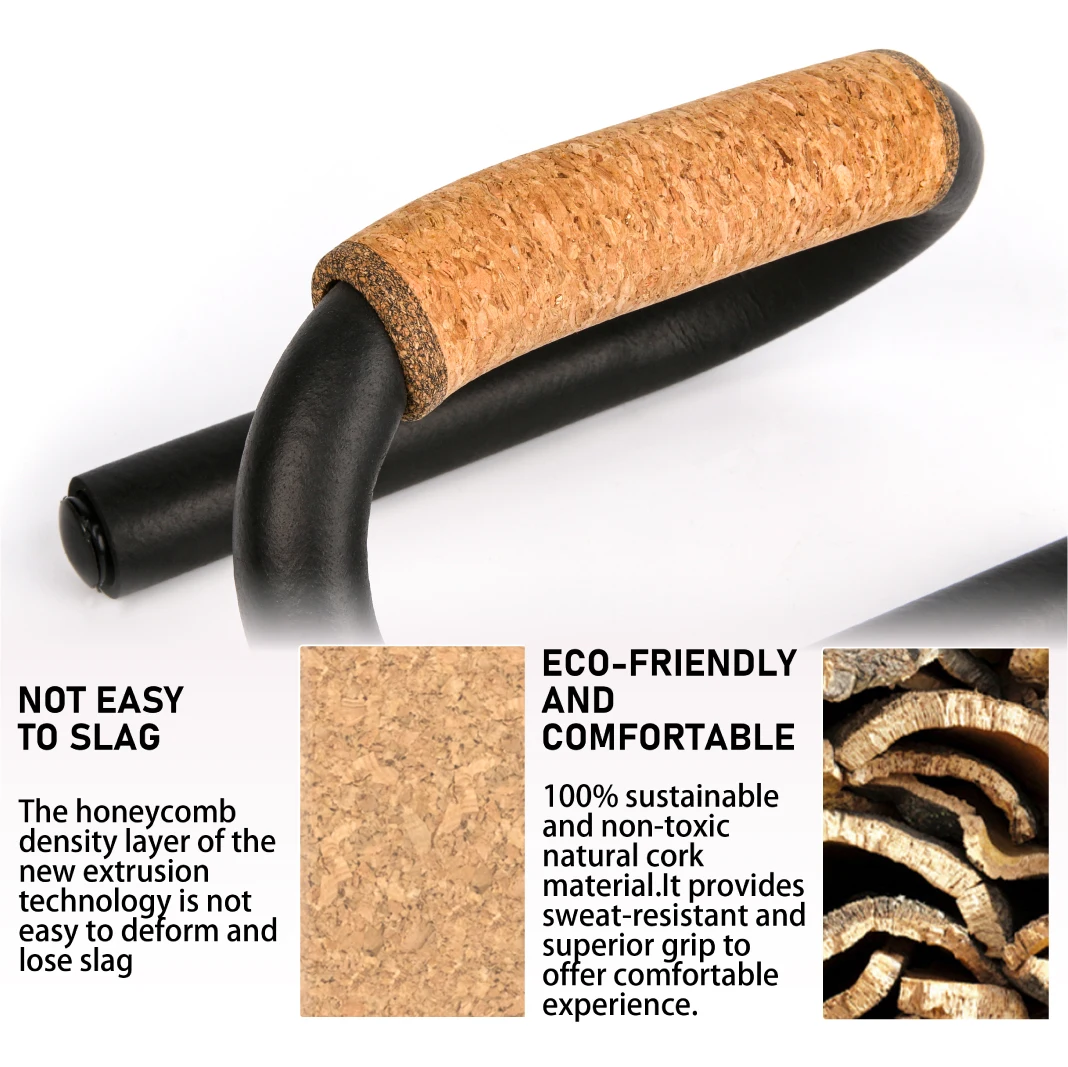 High Quality Home Fitness Steel  Cork Handle Push Up Bars Fitness Steel Metal S Shape Push Up Bar