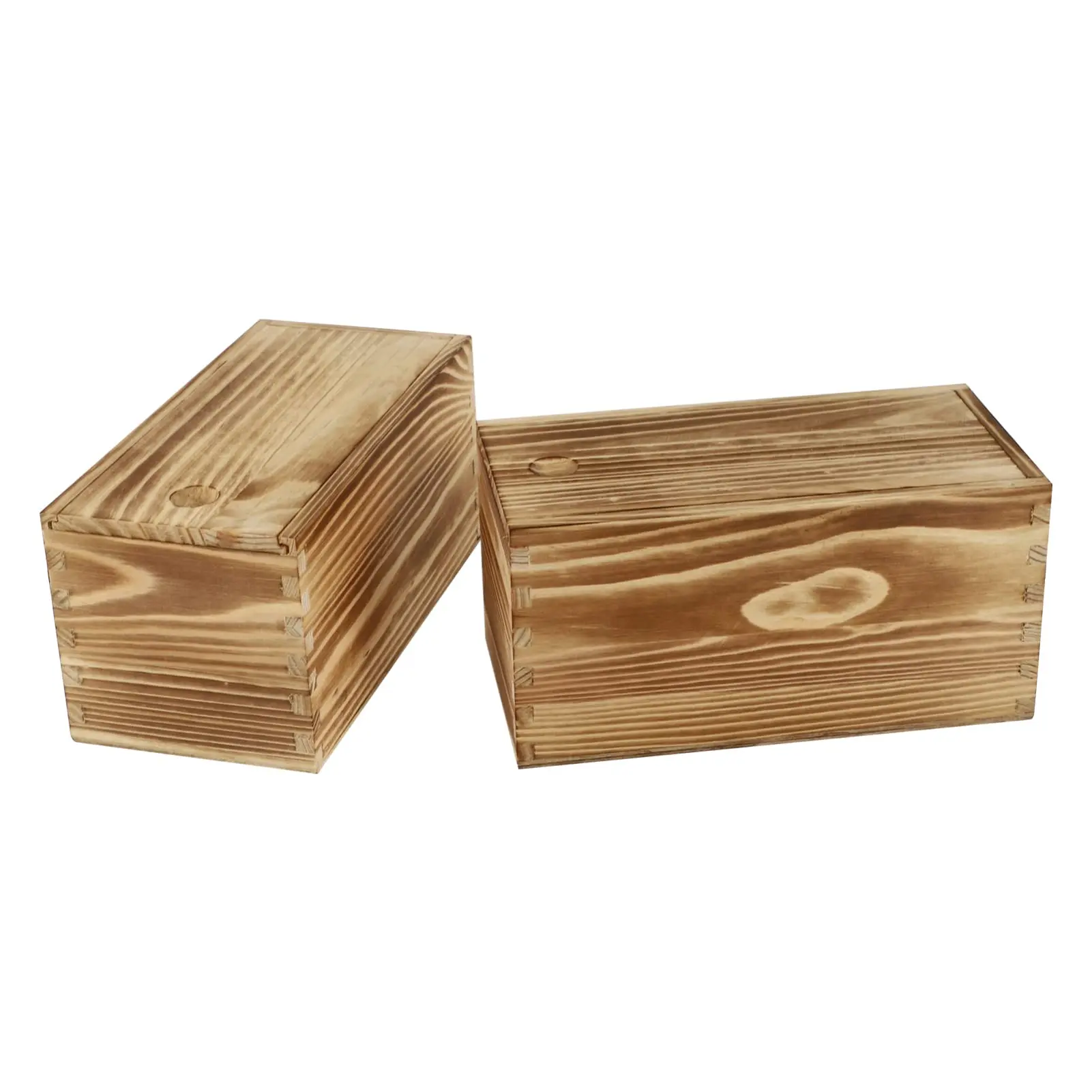 Wholesale Manufacturers Provides Customizable Designed Pine DIY Wooden Boxes With Sliding Clear Lid