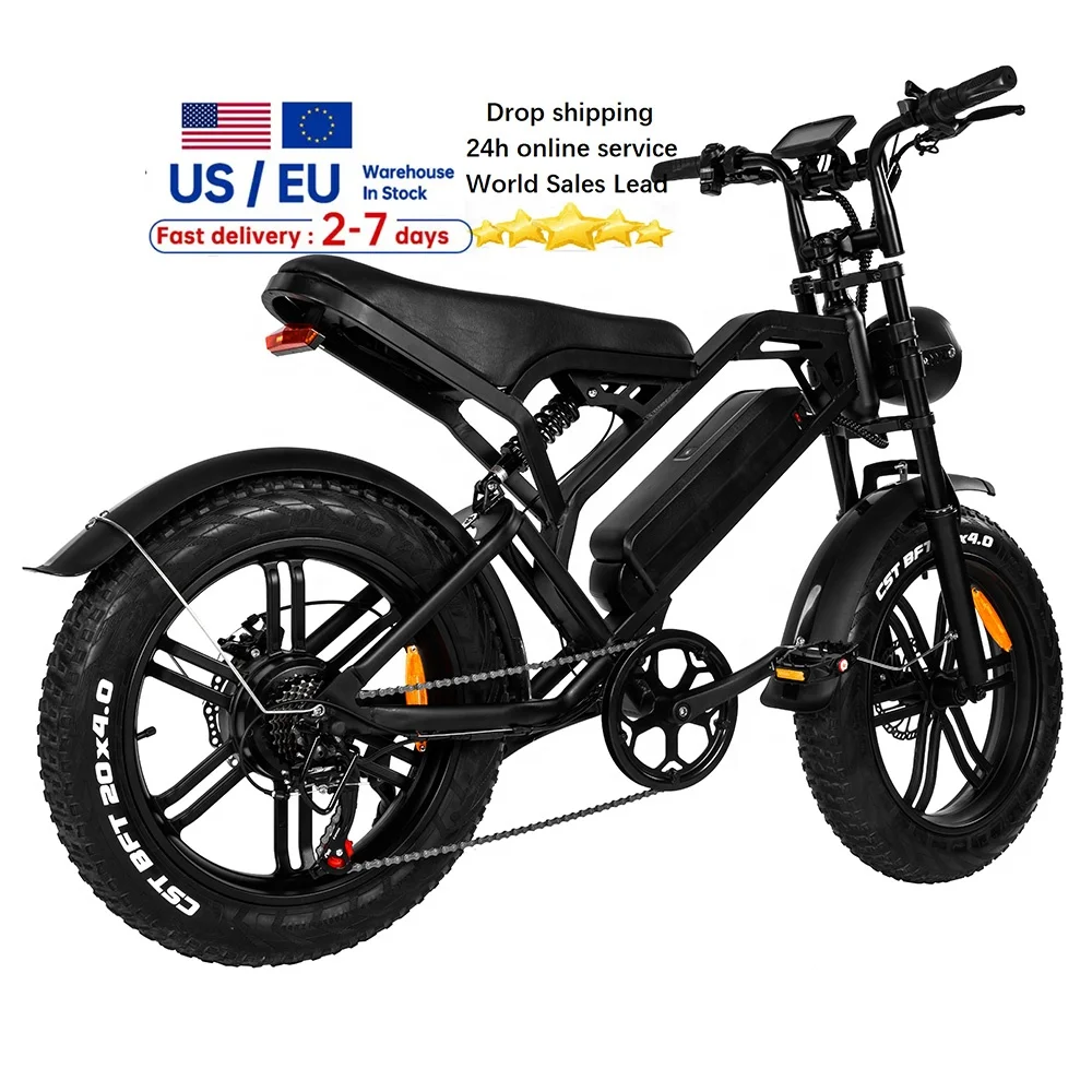 USA EU UK warehouse Fashion e-bike 20inch fat tire electric bike 250W/500W/1000w electric bicycle e bike Long Range Fatbike