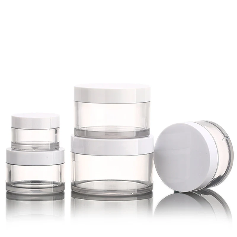 30g 50g 100g 150g 200g High Transparent Thick PET Jar With ABS Screw Cap Cosmetic Jar