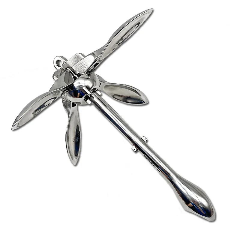 Marine Casting Yacht Docking Boat 316 Stainless Steel 4kg Folding Grapnel Anchor