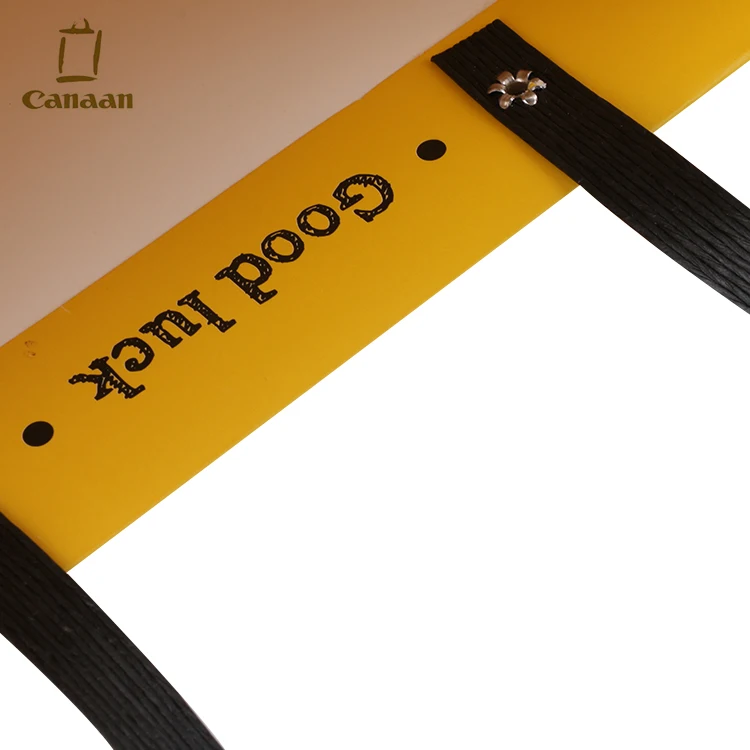 Custom Logo Kraft Christmas Promotion Birthday Gift Kraft Yellow Paper Bag