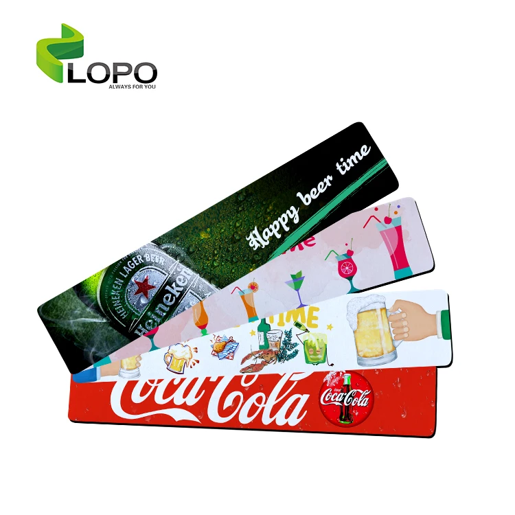 Sublimation soft rubber custom pvc Rubber Bar Mat