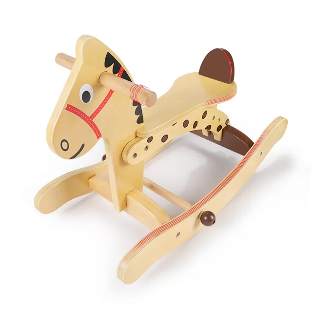 Wholesale custom kids wood rocking horse toy educational balance ride on bike wooden toys for toddlers