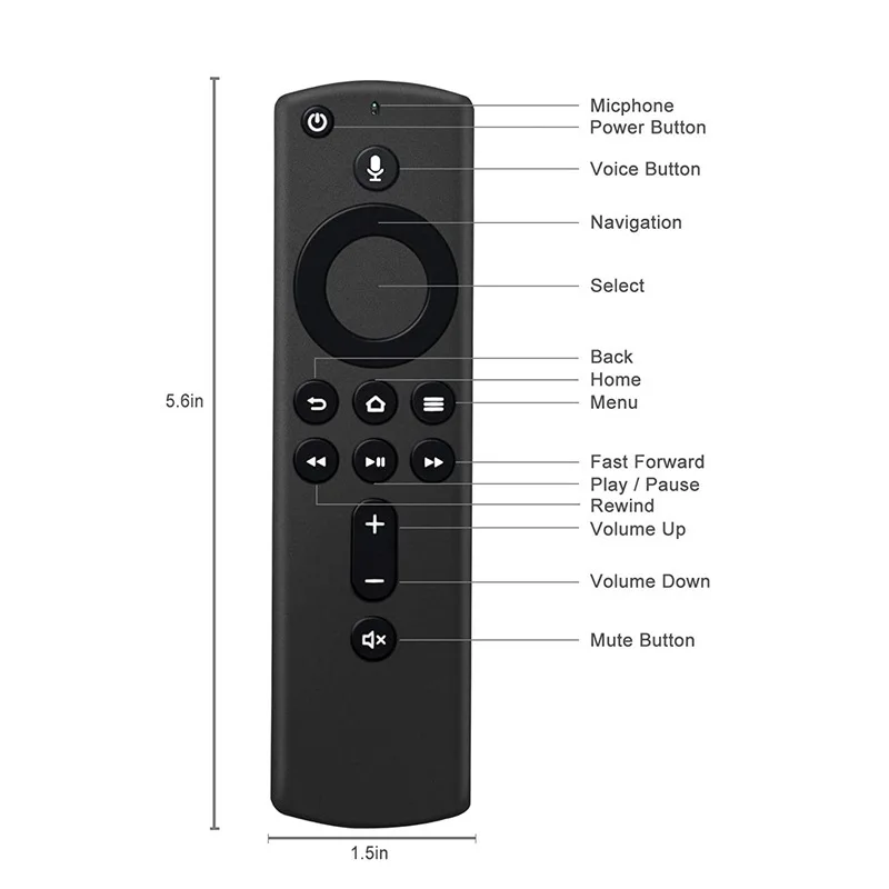 Manufactory low price new ABS 15 keys voice search wireless bluetooth L5B83H remote controls for fire tv stick