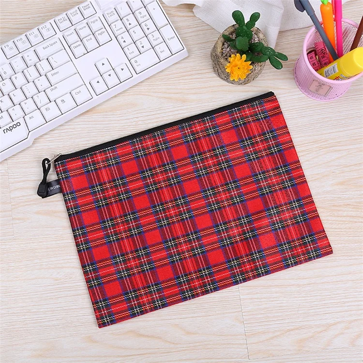 
Factory hot sale custom classic case grain leather zipper pencil bag storage caseA4 