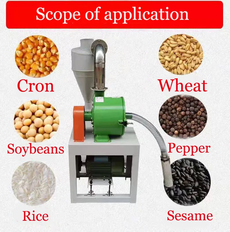 Rice and Corn Milling Machines Agricultural Machinery Equipment Dustless Self Priming Maize Crushing Grinder