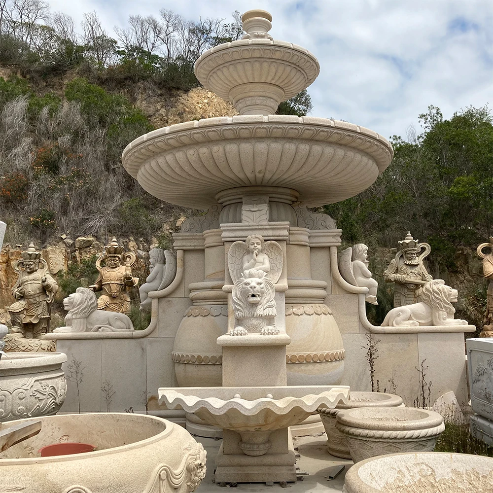 Outdoor Natural Stone Marble Granite Garden Water Fountain